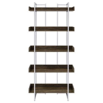 70.25" Angelica 5 Shelf Bookcase Walnut - Coaster - Image 2