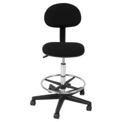 Height Adjustable Drafting Chair With Foot Ring Black - Studio Designs