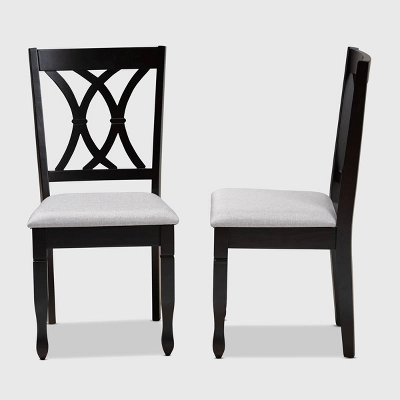 2pc Reneau Upholstered Wood Dining Chair Set - Baxton Studio - Image 2