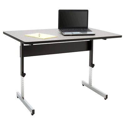 47.5" Canvas & Color Adjustable All Purpose Desk Black/Gray - Calico Designs - Image 3