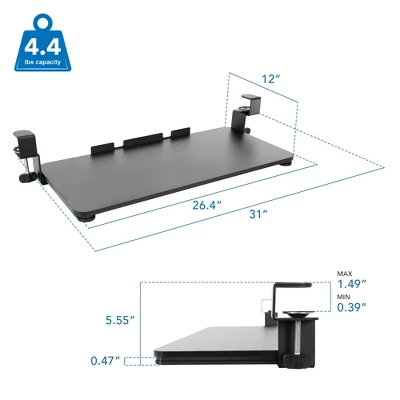 Mount-It! Clamp Keyboard Tray | Sliding Under Desk Keyboard & Mouse Platform | Retractable Undermount Drawer | No Screws Or Scratches To Assemble - Image 7
