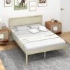 Costway Full/Queen/Twin Size Wooden Platform Bed Frame With Headboard Mattress Foundation Natural