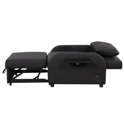 3 In 1 Pull Out Sleeper Sofa With 2 Wing Table And USB Charge-ModernLuxe - Image 8