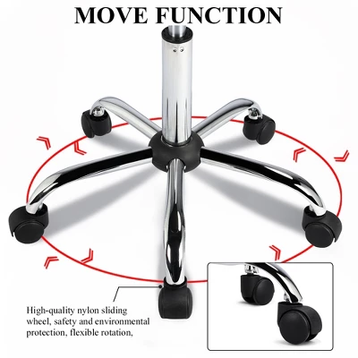 Yaheetech Height Adjustable Modern PU Leather Rolling Bar Stool Salon Stool - Image 5