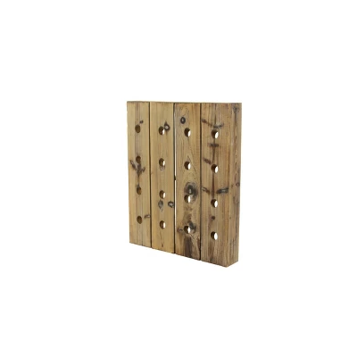 Rustic Wood Wall Wine Rack Brown - Olivia & May - Image 3