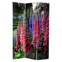 6 Ft. Tall Floral Double Sided Room Divider - Oriental Furniture
