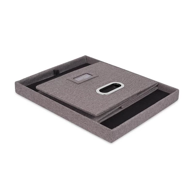 Internet's Best 4-Pack Collapsible File Storage Organizer With Lid - Grey