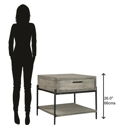 Hekman 24903 End Tbl W/ Drawer Bedford Gray - Image 4