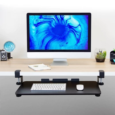 Mount-It! Clamp Keyboard Tray | Sliding Under Desk Keyboard & Mouse Platform | Retractable Undermount Drawer | No Screws Or Scratches To Assemble - Image 2