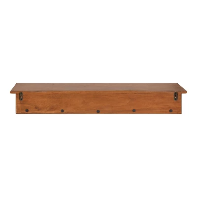 36" X 5" Alta Wood Shelf With 5 Posts Walnut Brown - Kate & Laurel All Things Decor - Image 2