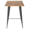 41" Oregon Industrial Bar Height Pub Table Matte Gray Metal With Medium Brown Wood Top - LumiSource