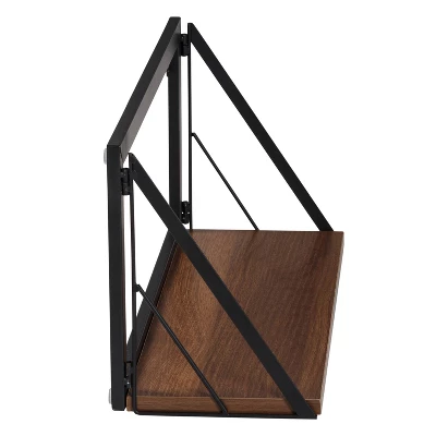 Honey-Can-Do Small Laundry Wall Shelf With Wood Walnut - Image 5