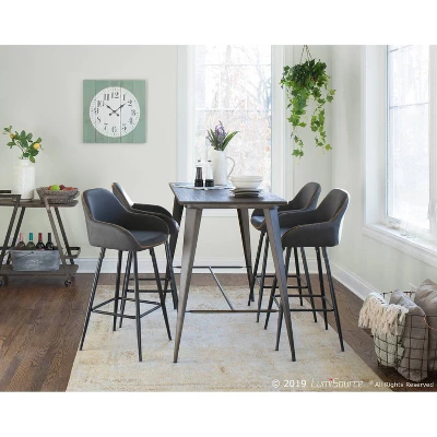 Oregon Industrial Counter Table Antique/Espresso - LumiSource - Image 6