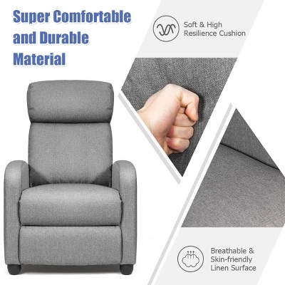 Recliner Massage Chair, Ergonomic Adjustable Single Sofa With Padded Seat Grey - Image 6