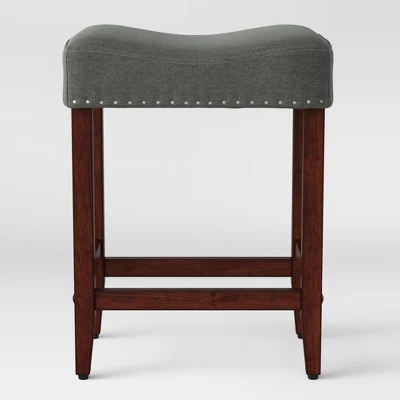 24" Rumford Saddle Counter Height Barstool With Wood Leg - Threshold™ - Image 5