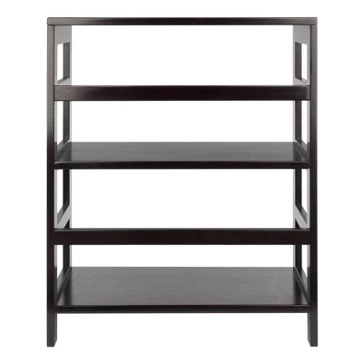 29.21" 2 Tier Leo Shelf Storage Or Bookshelf Wide Espresso Brown - Winsome - Image 3
