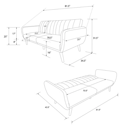 Brittany Futon Convertible Sofa Faux Leather - Novogratz - Image 10