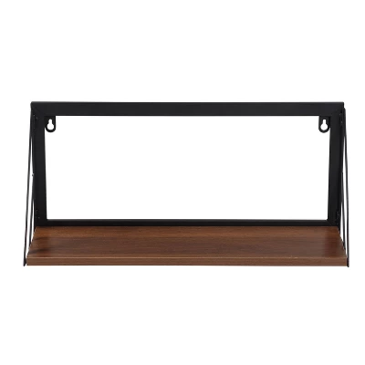 Honey-Can-Do Small Laundry Wall Shelf With Wood Walnut - Image 4