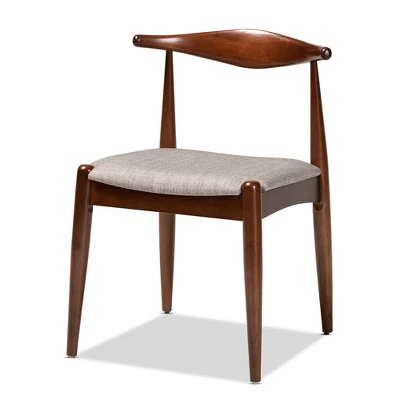 6pc Aeron Wood Dining Set Light Gray/Walnut - Baxton Studio - Image 2