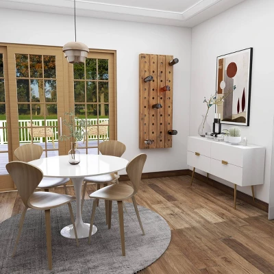 Rustic Wood Wall Wine Rack Brown - Olivia & May - Image 10