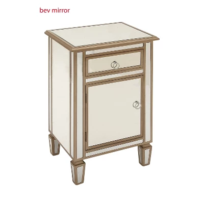 Small Glam Glass Mirrored Cabinet Beige - Olivia & May - Image 7