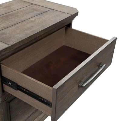 2 Drawer Night Stand W/ Charging Station In Brown - Liberty Furniture - Image 3