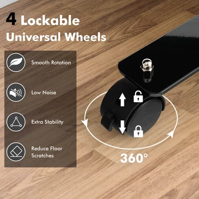 Costway 6FT Single Panel Room Divider With Wheels Rolling Fabric Partition Privacy Screen - Image 7