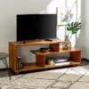 Rustic Modern Solid Wood TV Stand For TVs Up To 50" Amber - Saracina Home