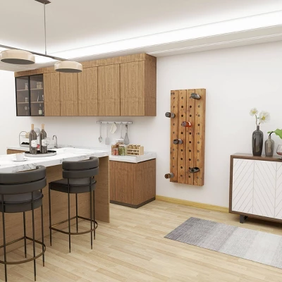 Rustic Wood Wall Wine Rack Brown - Olivia & May - Image 13