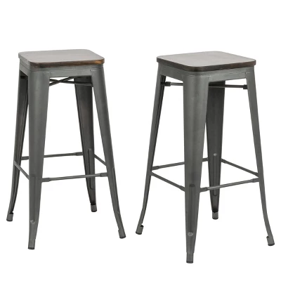 Set Of 2 30" Emil Square Counter Height Barstools - Carolina Chair & Table - Image 4