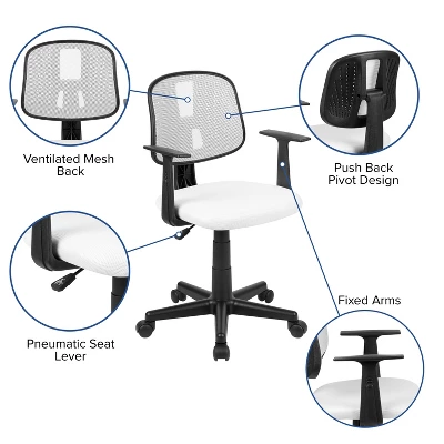 Emma And Oliver Pivot Back Mesh Swivel Task Office Chair With Arms - Image 4