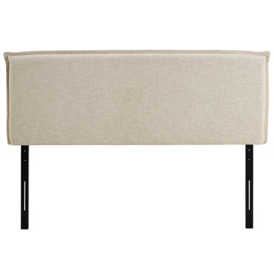 Camille Queen Upholstered Fabric Headboard Beige - Modway - Image 3