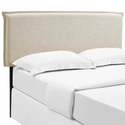 Camille Queen Upholstered Fabric Headboard Beige - Modway - Image 2