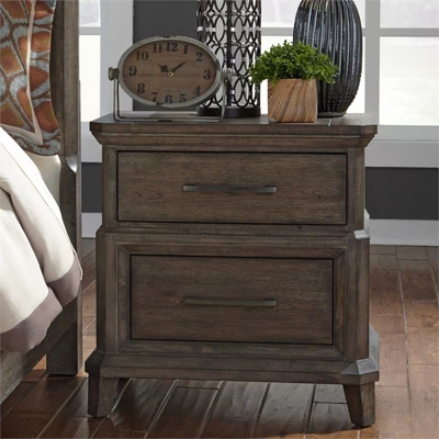 2 Drawer Night Stand W/ Charging Station In Brown - Liberty Furniture - Image 8