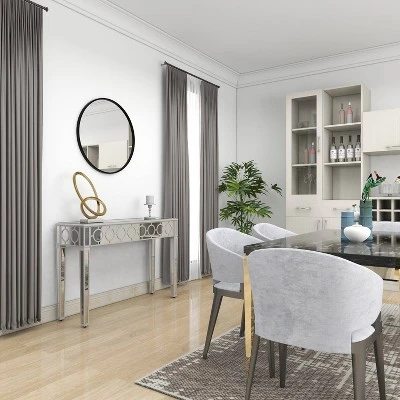 Glam Mirror And Wood Patterned Console Table Silver - Olivia & May - Image 15