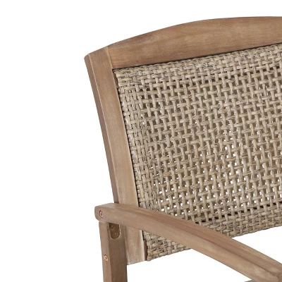 Welby Outdoor Acacia Wood/Wicker Rocking Chair Light Brown - Christopher Knight Home