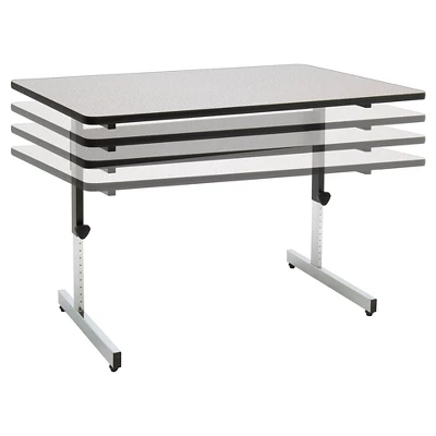 47.5" Canvas & Color Adjustable All Purpose Desk Black/Gray - Calico Designs - Image 2