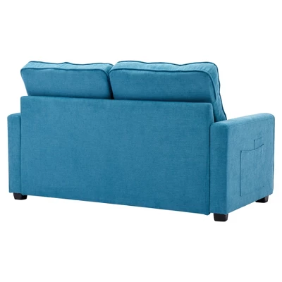 59.4" Upholstered Loveseat Sofa Couch, Pull-Out Sofa Bed With Side Pocket-ModernLuxe - Image 10