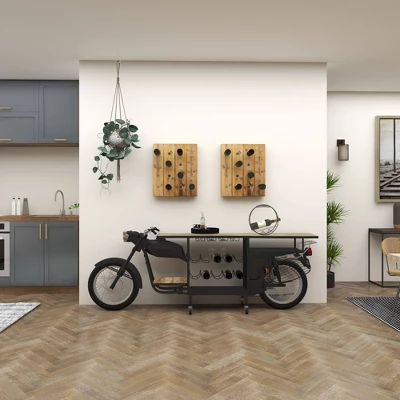 Rustic Wood Wall Wine Rack Brown - Olivia & May - Image 16