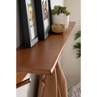 36" X 5" Alta Wood Shelf With 5 Posts Walnut Brown - Kate & Laurel All Things Decor - Image 7