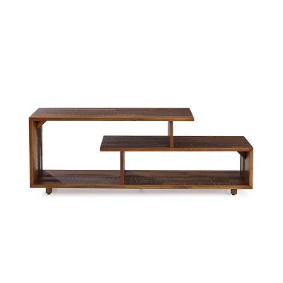 Rustic Modern Solid Wood TV Stand For TVs Up To 50" Amber - Saracina Home - Image 2