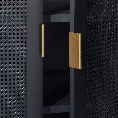 66" East Bluff Woven Cabinet Black - Threshold™ Designed With Studio McGee - Image 3