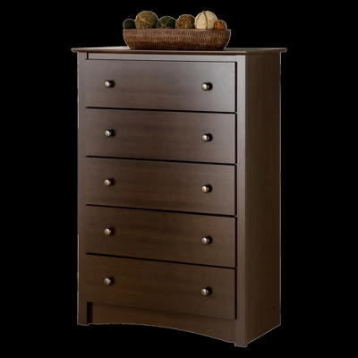 Fremont 5 Drawer Chest Of Drawers Brown - Prepac - Image 3
