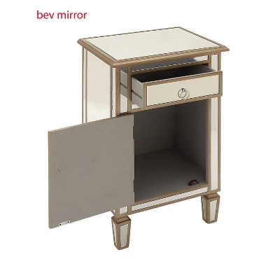 Small Glam Glass Mirrored Cabinet Beige - Olivia & May - Image 6
