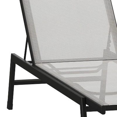 Flash Furniture Brazos Set Of 2 Adjustable Chaise Lounge Chairs All-Weather Outdoor Five-Position Recliners - Image 7