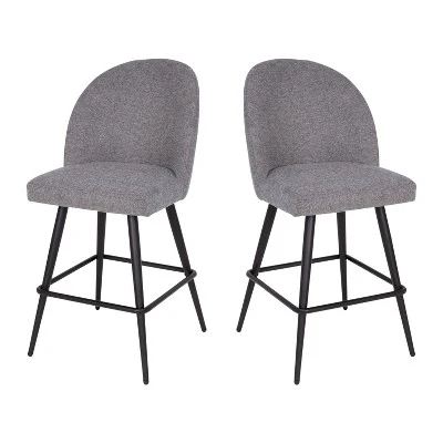 Flash Furniture Lyla Set Of 2 Commercial Modern Armless Counter Stools With Contoured Backrests, Steel Frames And Footrests-Set Of 2 - Image 12
