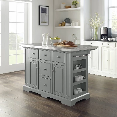 Julia Stainless Steel Top Kitchen Island - Crosley