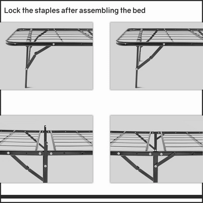 Continental Sleep 14 Inch Quickbase Metal Mattress Platform Bed Frame Foundation With Steel Slats (No Box Spring Needed), Twin, Black - Image 5