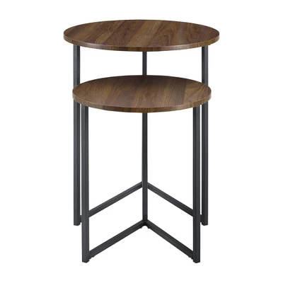 2pc Glam V Leg Nesting Side Tables - Saracina Home - Image 4