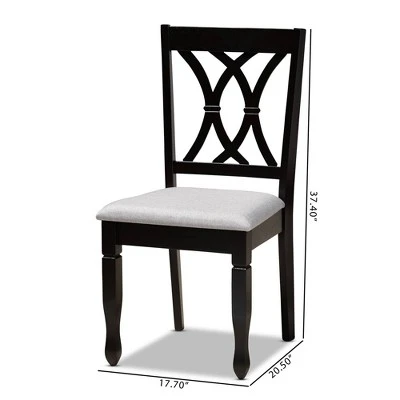 2pc Reneau Upholstered Wood Dining Chair Set - Baxton Studio - Image 7